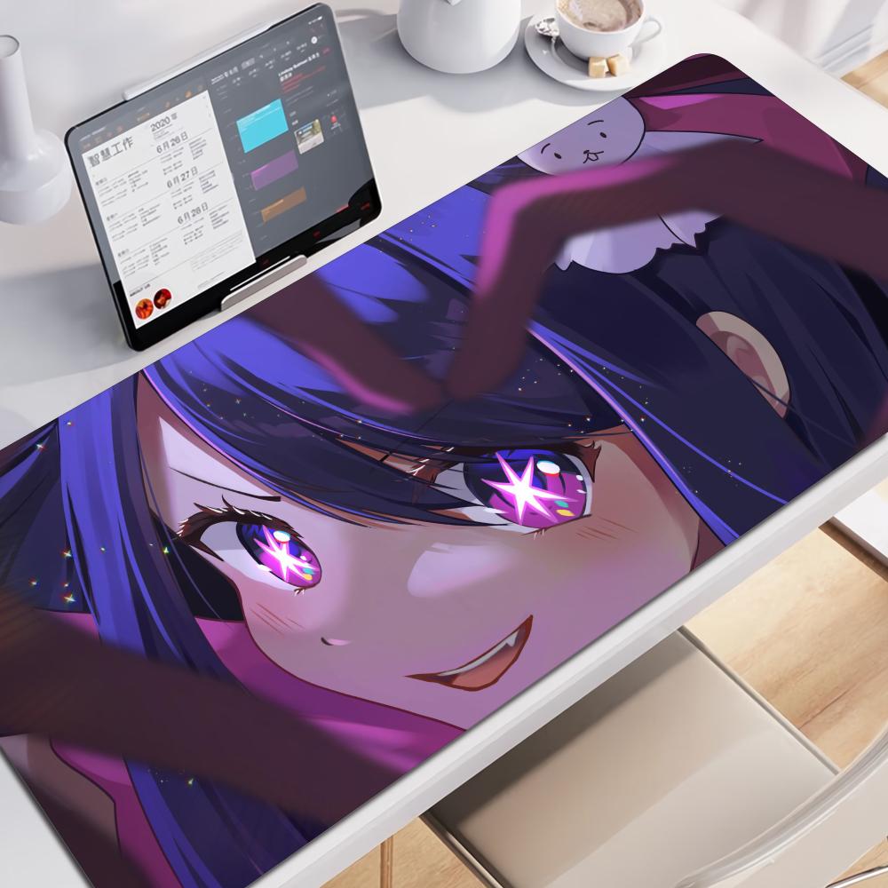 Oshi No Ko Hoshino Ai Speed Locking Edge Groß XXL Computermousepad Gamer Schreibtischmatte Mousepad Tastatur Niedliche Mauspads Mauspads