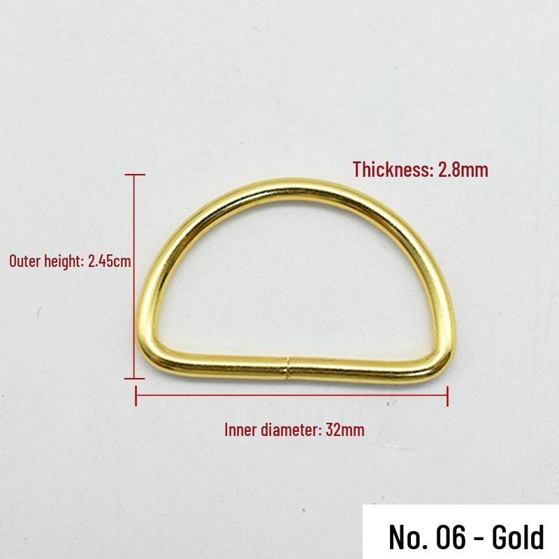 Högkvalitativa Metall D-rings Väskaccessoarer: Guld & Silver Förtjockad Kedjelänksspänne
