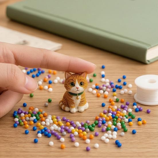 Tiny 3D Beaded Animal DIY Kit with Instructions Easy DIY Beading Kit