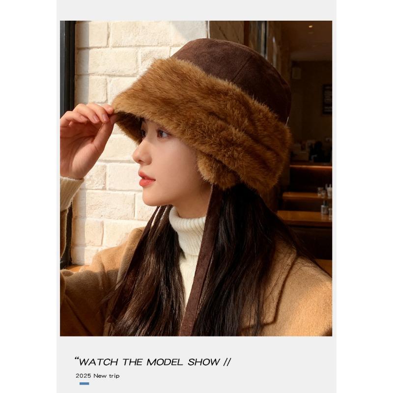 Women S Faux Suede Thick Earflap Winter Hat Multi Wear Fisherman Cap Mongolian Hat