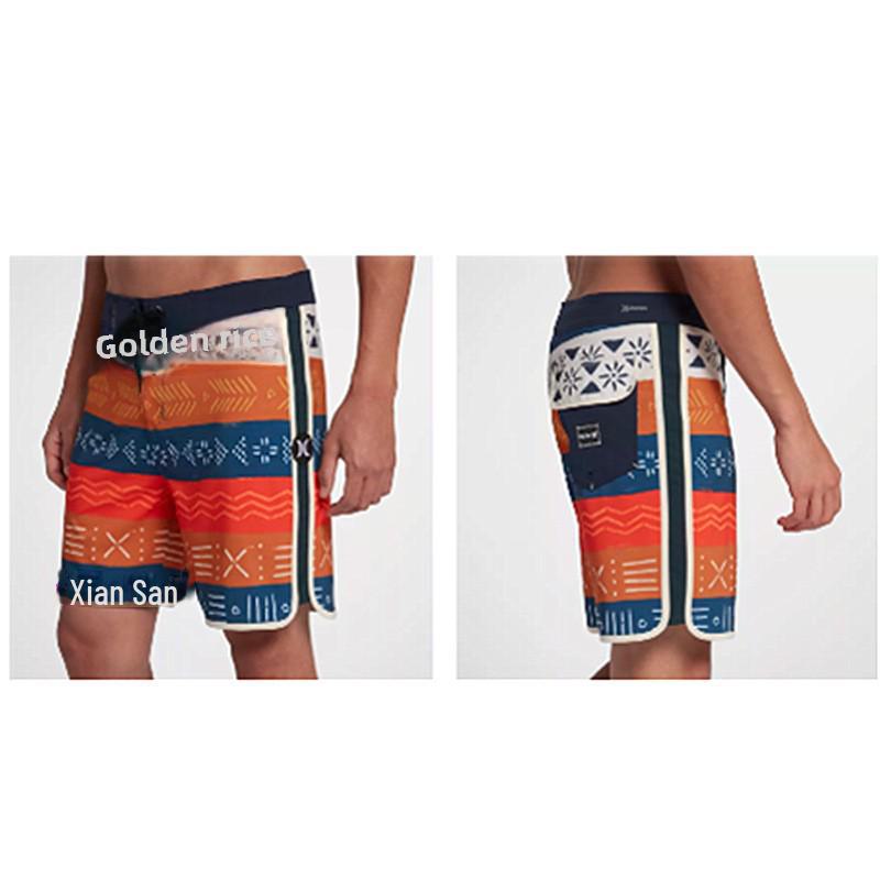 Men's Quick-Dry Elastic Beach Surf Shorts - Muscle Fit for Bodybuilding & Competition