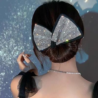 New Shinny Rhinestone Deft Bun Headband for Women Girls Hair Styling Twist Vintage Updo Ponytail Holder Fashion Hair Accessories