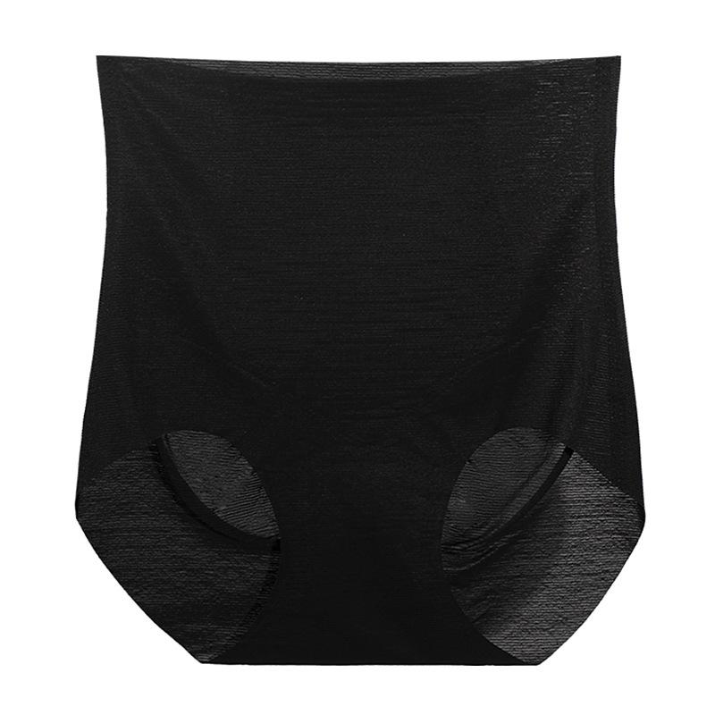 High Waist Ice Silk Seamless Tummy Control Yoga Panties with Antibacterial Crotch and Hip Lift