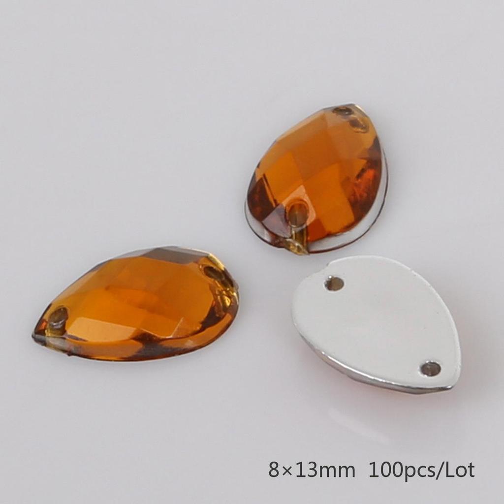 Teardrop Mesh Surface Flat-Bottom Acrylic Rhinestone for DIY Apparel & Jewelry