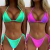 Women's Color Split Bikini Gradient Straps With Chest Pads Without Steel Bra Swimsuit