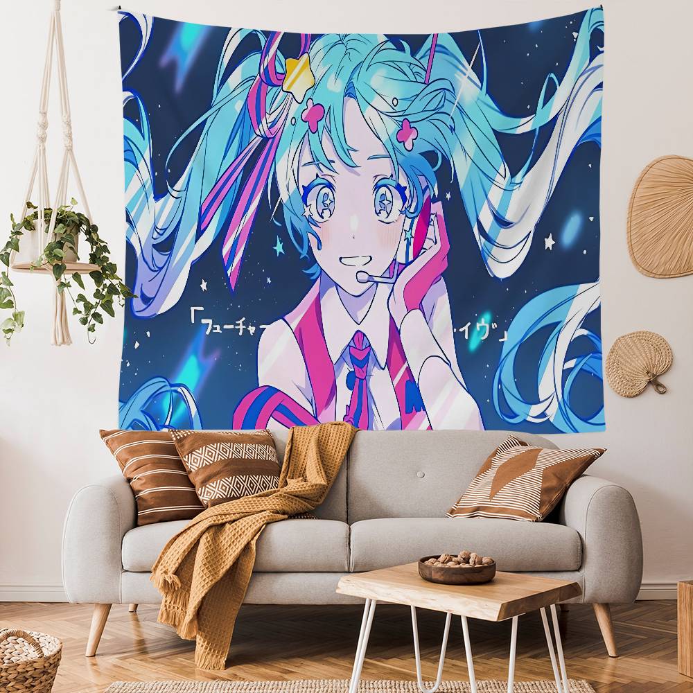 Music Characters MMiku Hanging Bohemian Tapestry Indian Buddha Wall Decoration Witchcraft Bohemian Hippie Cheap Hippie Wall