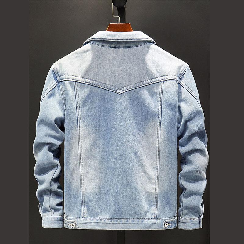 Męska gruba kurtka dżinsowa w dużych rozmiarach, wiatroszczelna, ciepła, codzienna góra