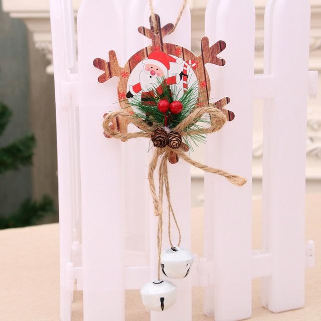 1pcs Christmas Bells Pendant Decoration New Snowflakes Pentagram Bubble Board Christmas Tree Door Pe