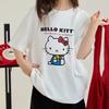 Hello Kitty Short Sleeve Tee Soft Cotton Casual Crew Neck Cute Cartoon Print Lightweight Summer Top for Women Daily Wear