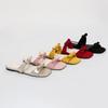 Grape mother summer fairy style temperament flat bottom cool slippers female bow double row with soft sole sandals female summer