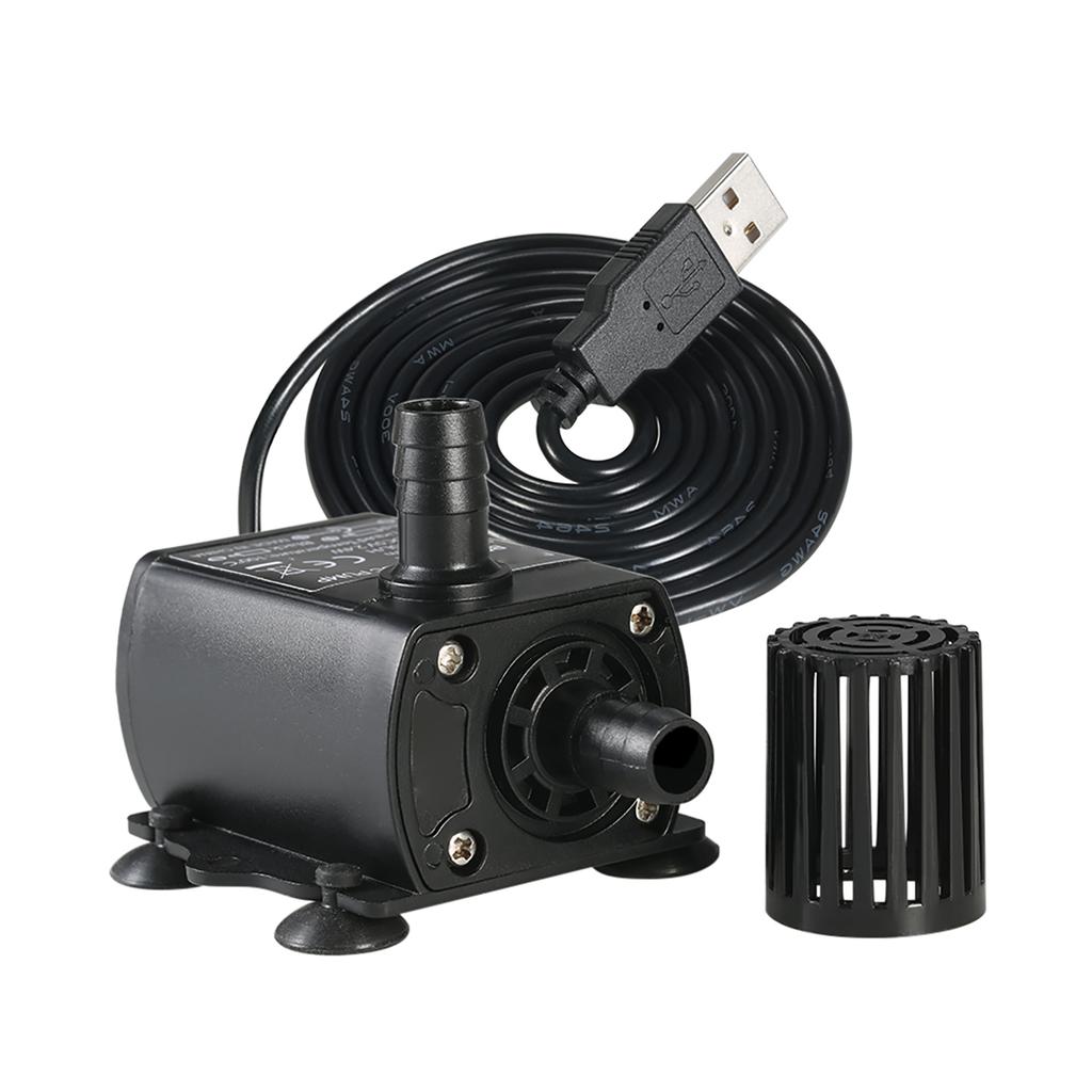 Usb Dc5V 4.8W2.4W Ultra-Quiet Mini Brushless Water Pump Waterproof Submersible Fountain Aquarium Circulating 300Lh Lift 300Cm