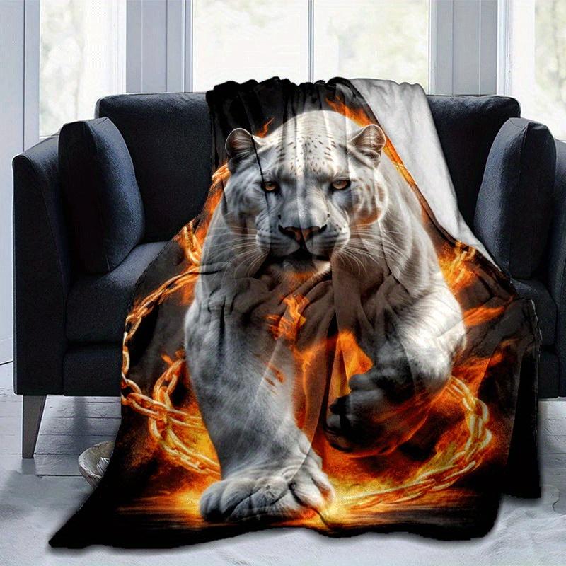 

1pc Leopard Printing Lightweight Flannel Blanket, Comfortable and Warm Blanket, for Camping Sofa Bed and Couch Office, Gift 100x150cm