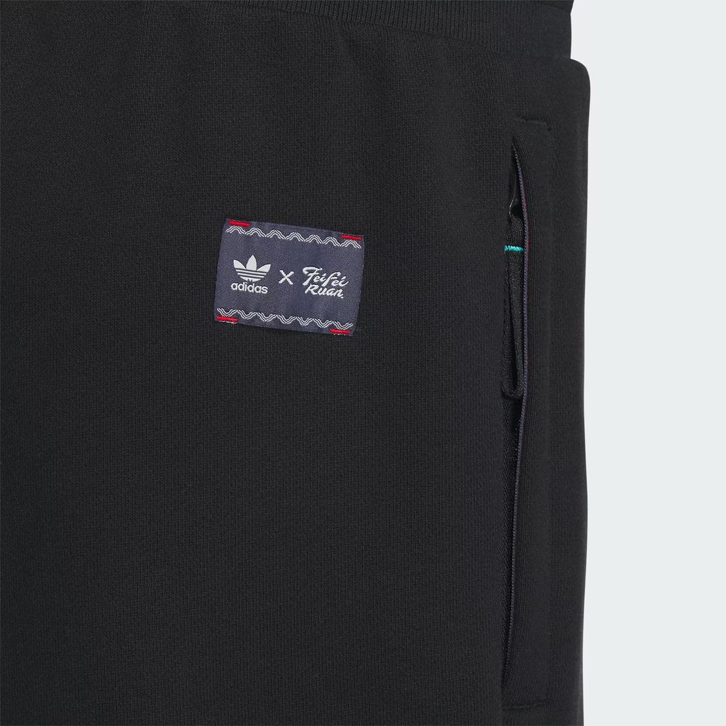 Adidas Originals X Feifei Ruan FW23 New Year Edition Solid Color Logo Slim Knit Track Pants Unisex Bottoms Black IX4245