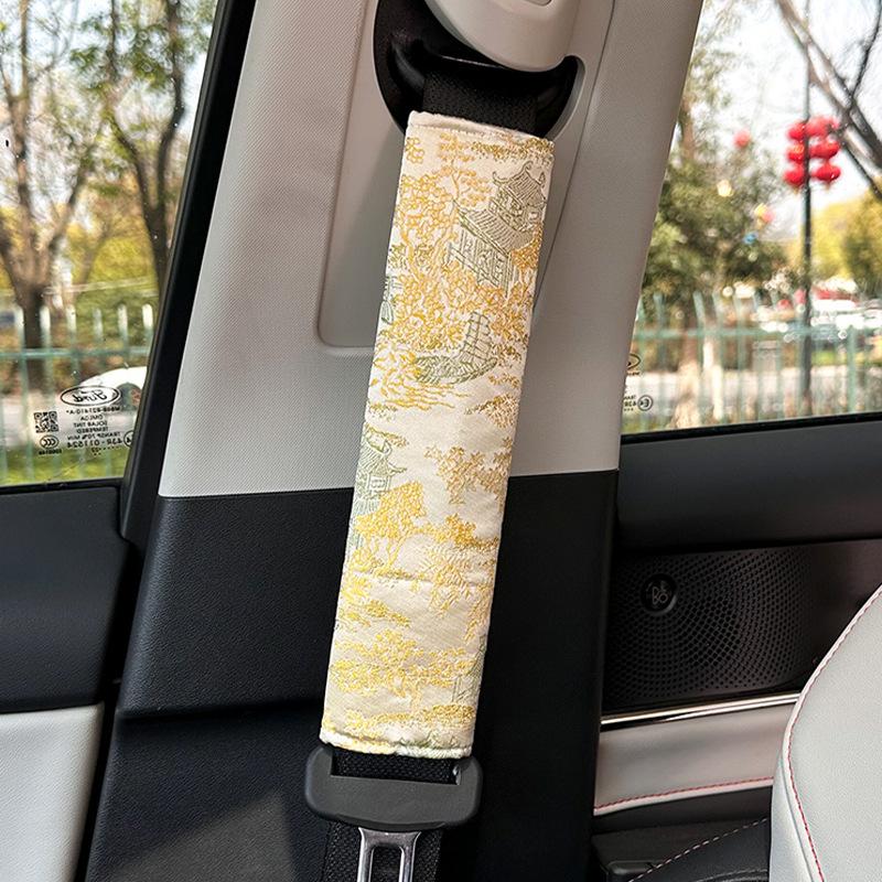 

New car headrest waist rest new Chinese creative car decorative throw pillow bow streamer car cushion