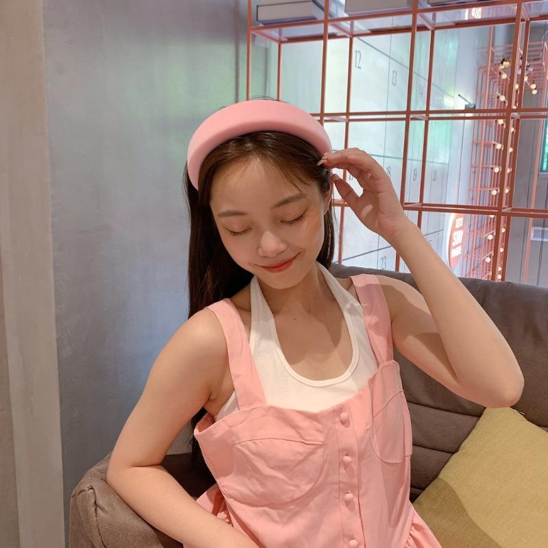 Candy-Colored Heightening Sponge Wide-Brimmed Headband Korean Version Candy-Colored Face Wash Hairband Women's Hair Accessories