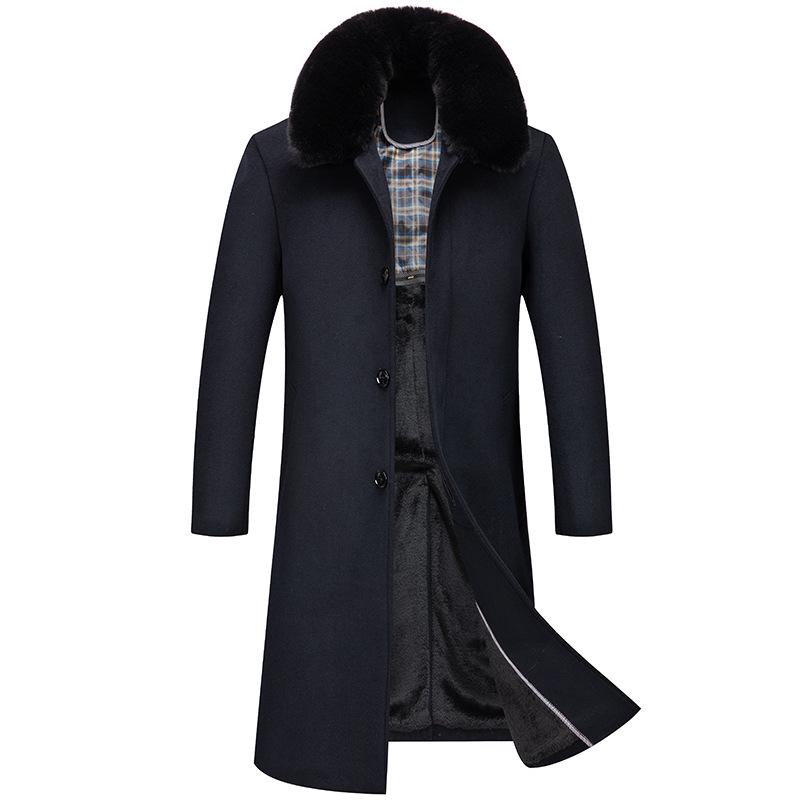 

Men s Autumn & Winter Long Wool Business Coat with Velvet Lining – Thickened for Cold Protection 190-3XL