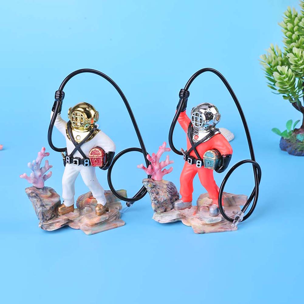 Ecological Aquarium Treasure Hunt Man Underwater Landscaping Pneumatic Toy Diver