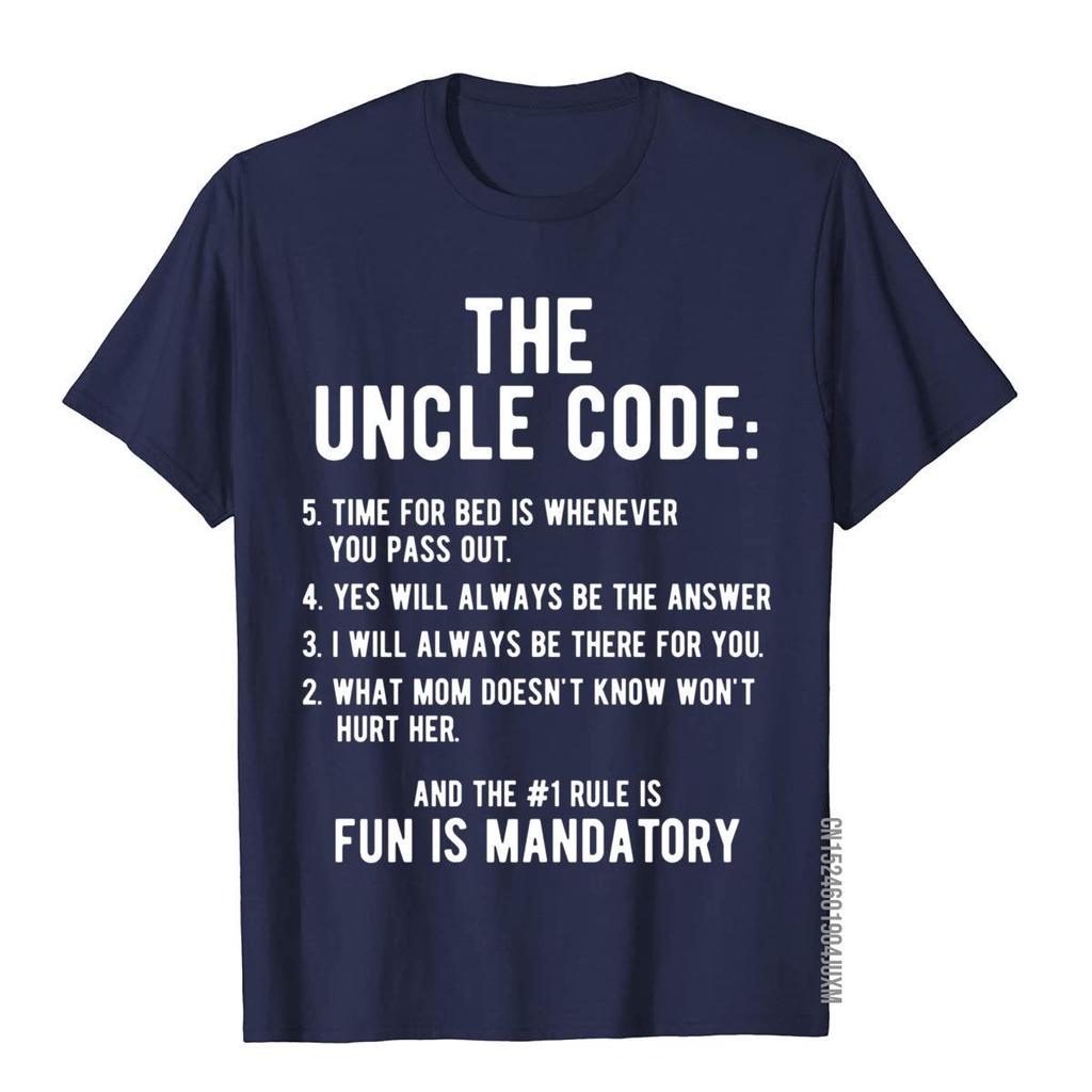 Funny Uncle Gifts From Niece Nephew The Uncle Code Cool T-Shirt Cotton  Mens3D Style T Shirts