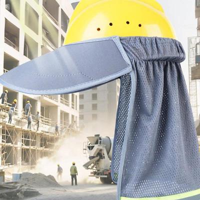 Cappello da cantiere estivo con visiera parasole, protezione per il collo, casco, parasole, striscia riflettente, copricapo per operai edili