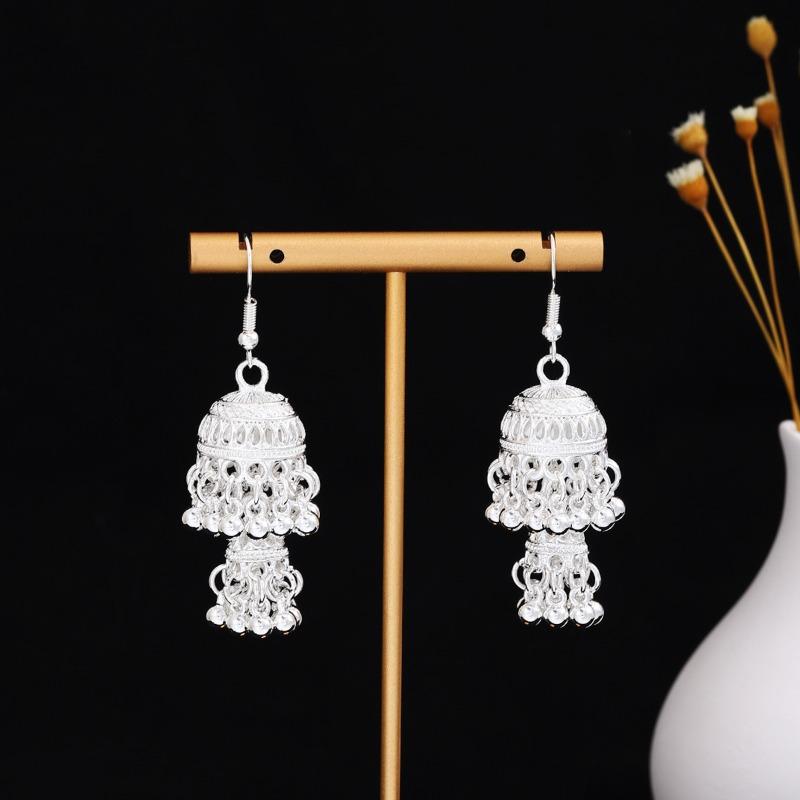 New Miao Long Tassel Minority Earrings, Light Luxury Miao Silver Exaggerated Fashion Temperament Earrings