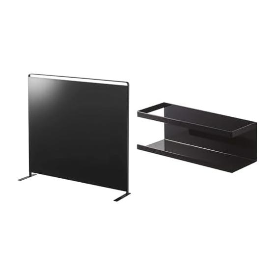 Yamazaki Kitchen Freestanding Steel Panel Vertical Black Approx. W56XD14XH51.5cm Tower Floating Storage Easy Installation 5125 +