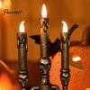Battery Operated Lamps Halloween Pumpkin Night Light, LED Spooky Skeleton Desk Lamp, Electric Decorative Lights Candle Light for Holiday Party