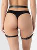 Women'S Adjustable Black Leather Garter Belt, Thigh Straps, Punk Gothic Body Harness Fashion