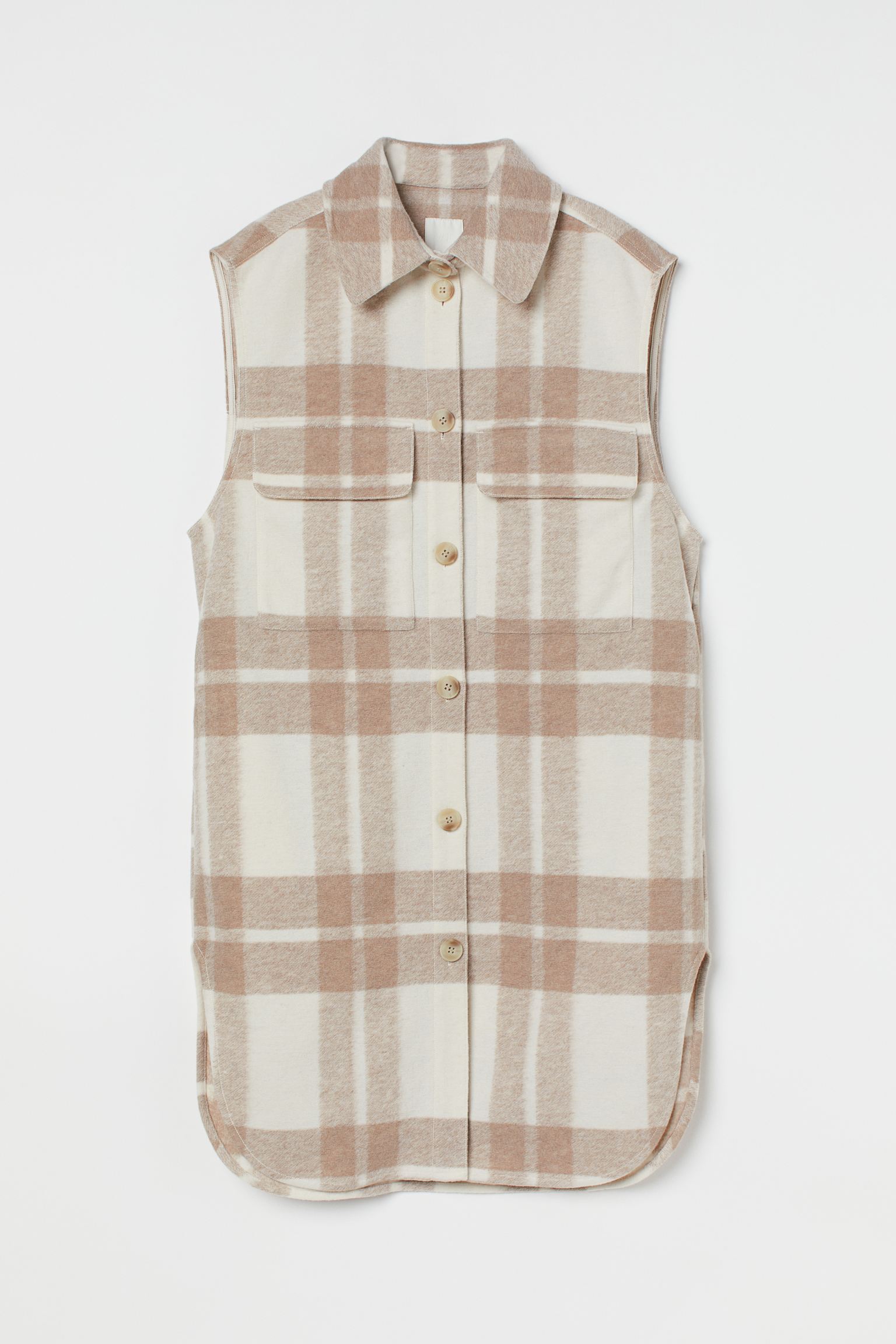 

Sleeveless shacket