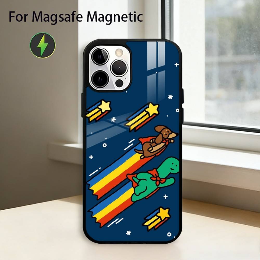Cute J-Joguman D-Dinosaurs Phone Case For iPhone17,16,15,14,13,12,11 Plus,Pro Magnetic For Magsafe Wireless Charging