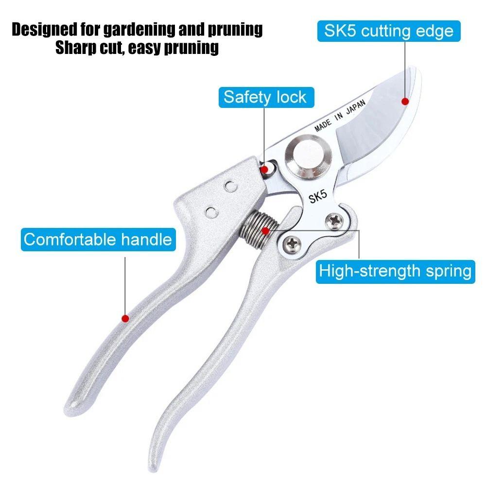 High Quality Steel Pruning Shears Rust-Resistant Snips Pruner Horticulture Tools Comfort Grip Scissors Flower