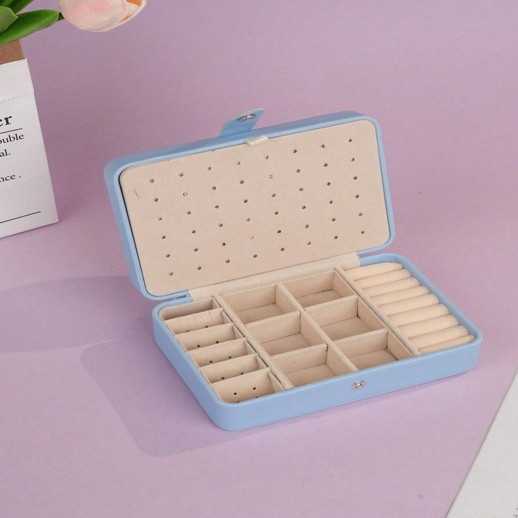 Double Layer Jewelry Storage Box with Buttons Necklace Watch Earrings Earrings Ring Ear Jewelry Box