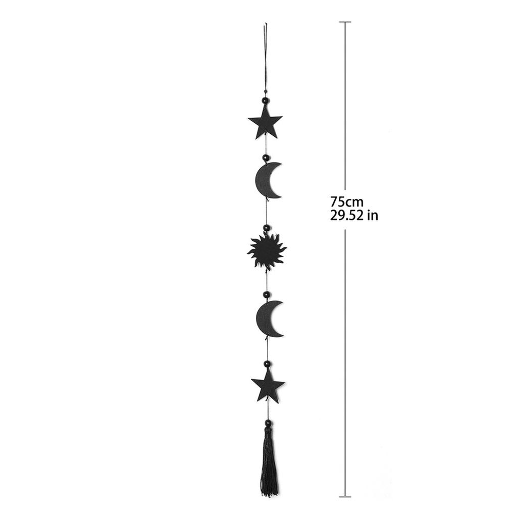 Moon Phase Wall Hanging Pendant Wood Wall Decorations for Office Nursery Window Bedroom Garden Wall Ornaments Art