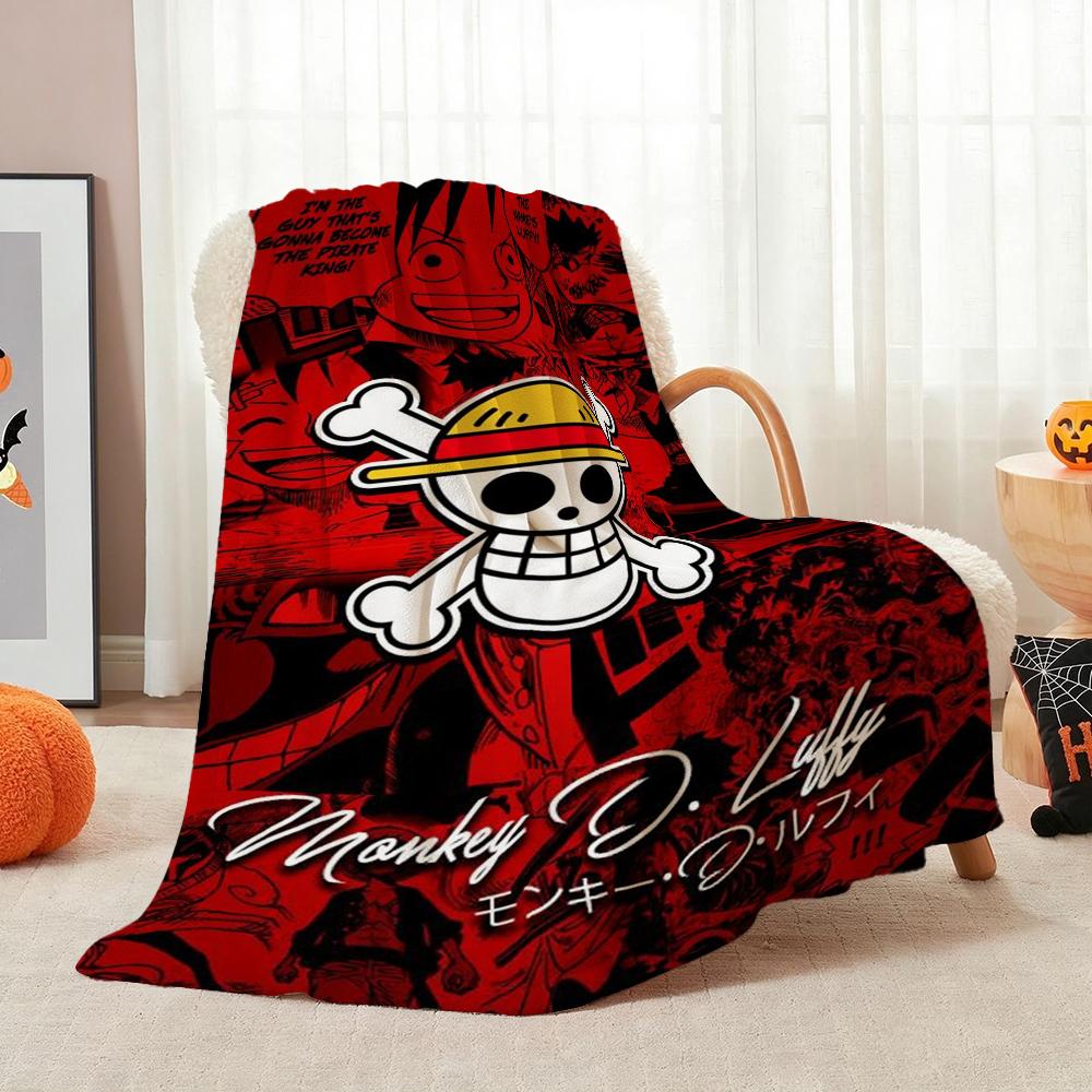 Luffy'S Straw Hat Pirates Pattern Flannel Blanket Soft Comfortable Throw Blanket For Camping Travel Home Decor Christmas Gift