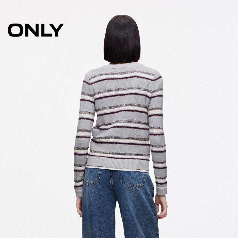 Only Women's Retro Color Block Striped V-Neck Knit Sweater