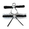 2 Stück Elegantes Spitze Braut-Strumpfband-Set mit Perlen, Blume und Schleifen für Hochzeiten, Verlobungsfeiern und Junggesellinnenabschiede