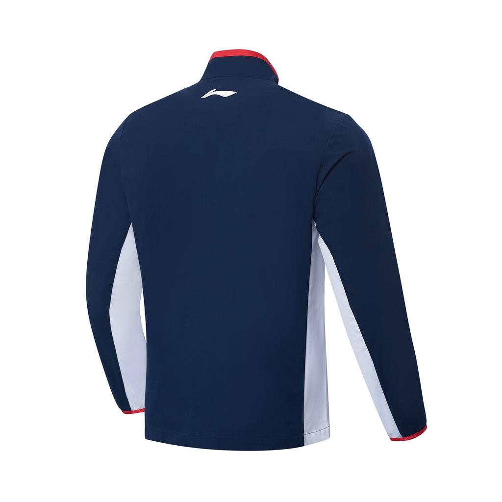 Li Ning Outdoor Casual Sports Zip Stand Collar Long Sleeve Jacket Men Jacket Guangdong-Blue AYYT001-3