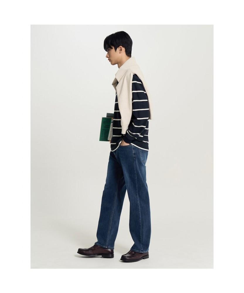 Binpolmen Comfort Fit Jersey Denim Pants Navy