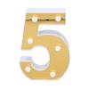 Złota Lampa Dekoracyjna LED w Kształcie Cyfry 5 na Wesele, Urodziny, Święta, Ciepła Biała