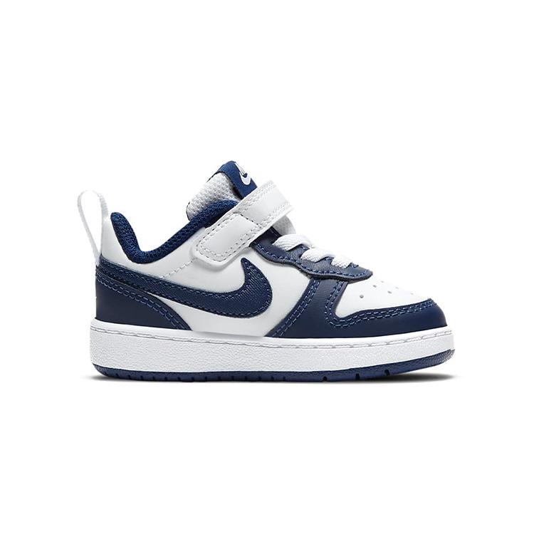 Nike Court Borough 2 Low Comfortable Low Top Skateboard Shoes Blue White Infant And Toddler BQ5453-107