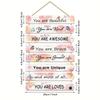 1PC Nordic Style Cute Children's Room Wooden Listing Inspirational Positive Wall Decoration Living Room Room Bedroom Wall Decoration Wall Hanging