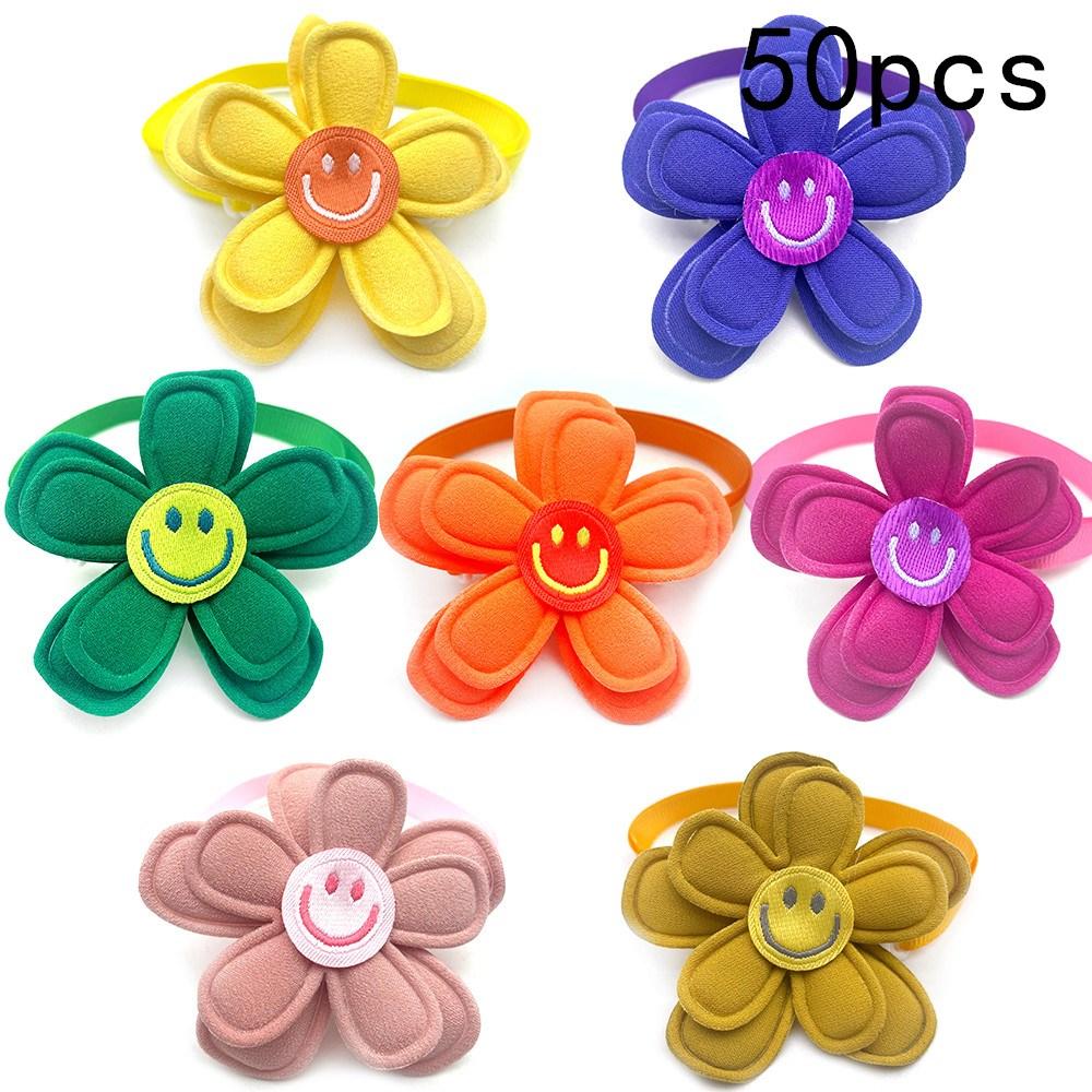 50/100pcs Small Dog Accessories Pet Dog Bowtie Small Dog Bowtie Smile Style for Dog Puppy Dog Bow Tie Neckties Pet Supplies