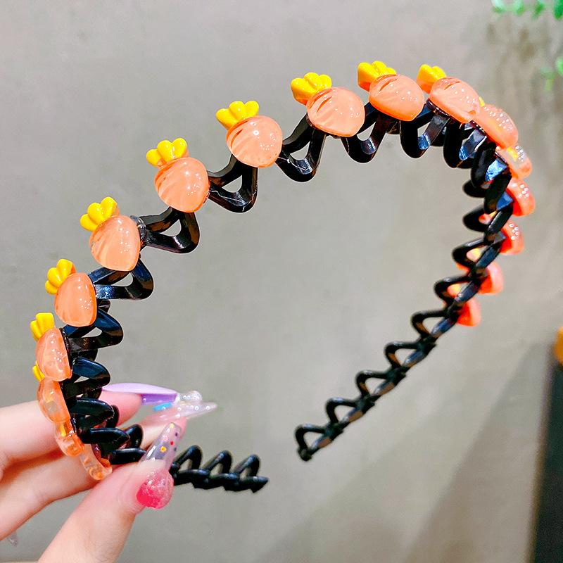 Summer Cartoon Wave Headband Children'S Candy Color Headband Hairpin Bangs Broken Hair Finishing Artifact Girls Hair Accessories Women