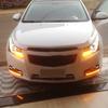 Car Flashing 2Pcs for Chevrolet cruze 2009 2010 2011 2012 2013 2014 DRL Daytime Running Lights with yellow signal Daylight