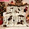 Blanket 1pc Adorable Cartoon Dog Pattern 2D-Printed Flannel Throw Blanket - Soft And Cozy Suitable for Sofa Use Travel Office Or C