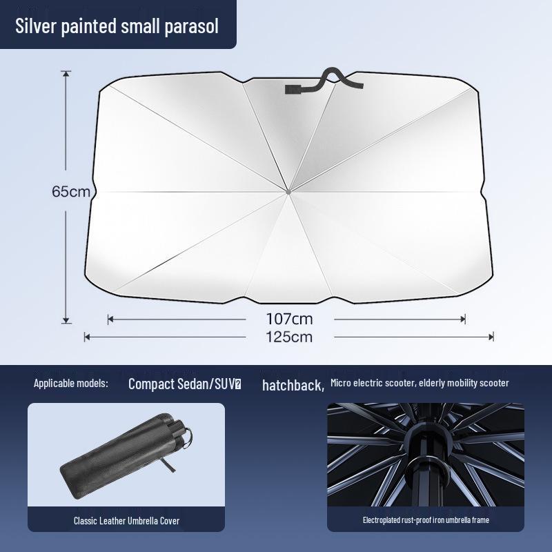 Summer Sunshade Car Umbrella: Retractable UV Protection for Windshield Heat Insulation