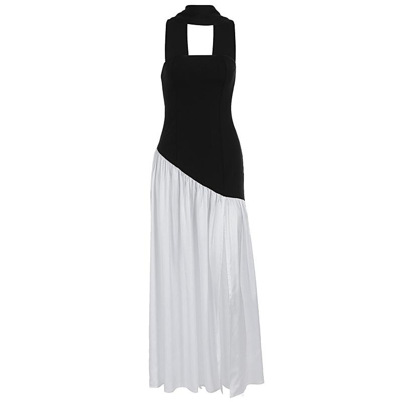 Summer new color matching women's sexy banquet dress fashion tube top slim off-the-shoulder dress