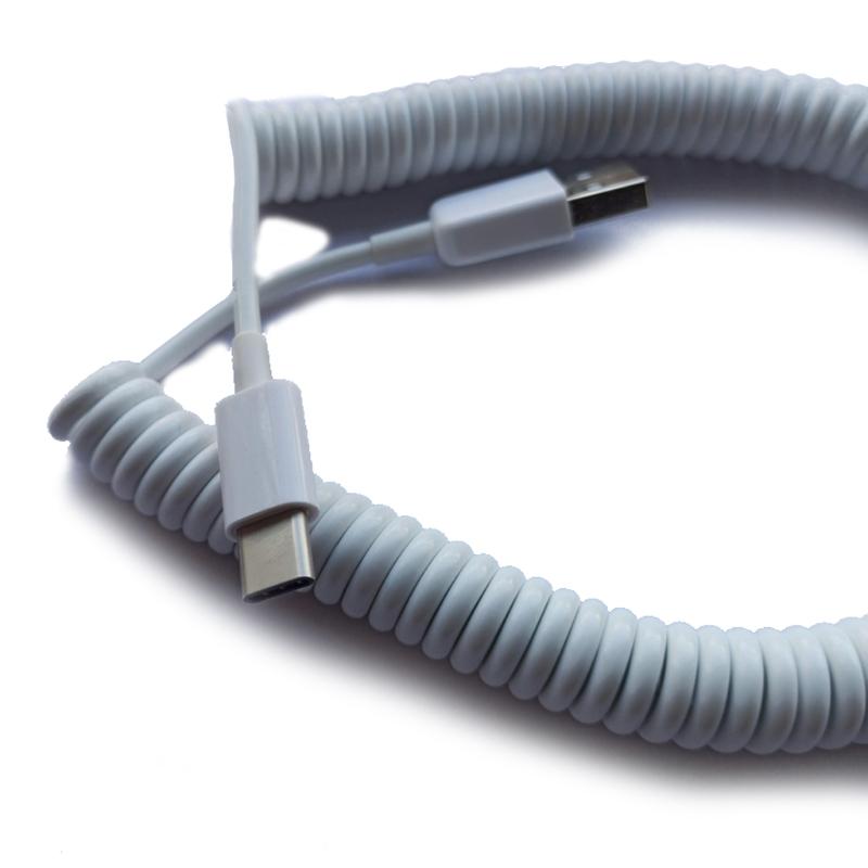 USB C Port Coiled Cable Wire Mechanical Keyboard GH60 USB Cable Type c USB Port for Poker 2 GH60 Keyboard Kit DIY