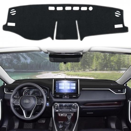 Black Car Front Dash Cover Mat Dashboard Non-slip Pad For Toyota RAV4 2019-2024