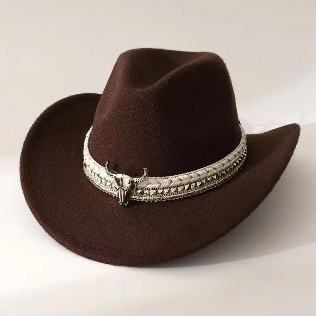 Nouveaux Accessoires Tête de Cow-boy en Forme de Cœur Chapeau de Cow-boy Chapeau en Feutre Nouveau Chapeau d'Extérieur pour Hommes et Femmes Chapeau de Chevalier black