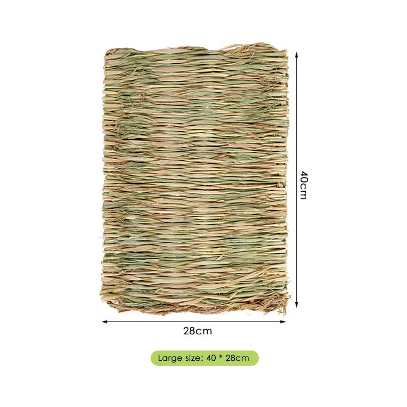 Rabbit Grass Mat Small Animal Bunny Woven Hay Mat Natural Straw Bedding Resting Cage Mat For Guinea Pig Chinchilla Hamster Rat